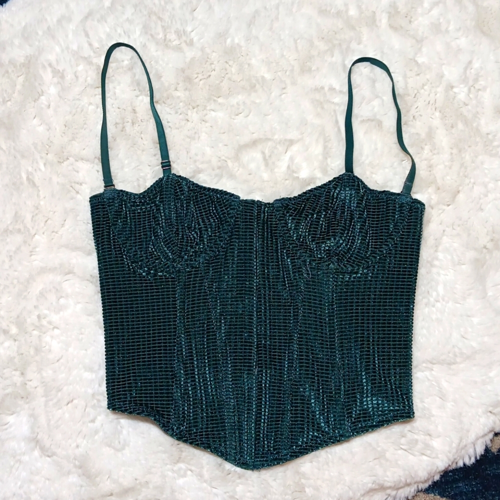 Urban outfitters outfitters from ynder teal corset top sz small